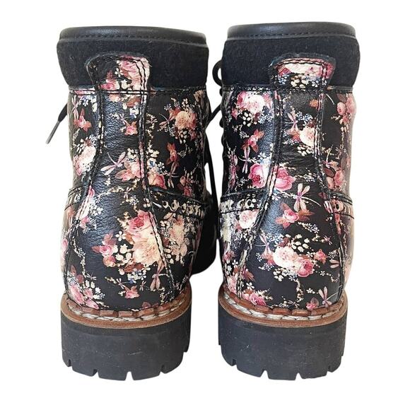 TABITHA SIMMONS Bexley Floral Print Leather Combat Boots Size 7.5 - Picture 8 of 14